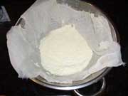 Draining the cheese