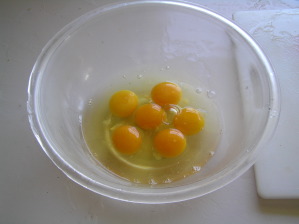 Beat six eggs