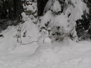 Lake Angeles Trail Snow Man