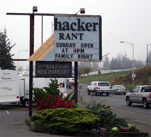 Bushwhacker Restaurant Sign Damage - Hacker Rant