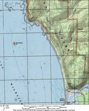 Topographic Map of Rialto Beach