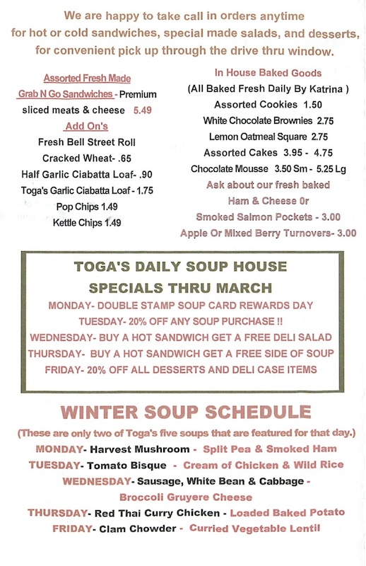 page 4 of the menu