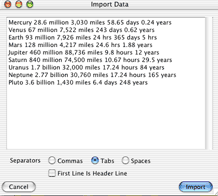 Importing a Table