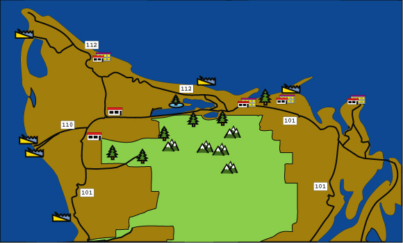 crummy map of north olympic peninsula